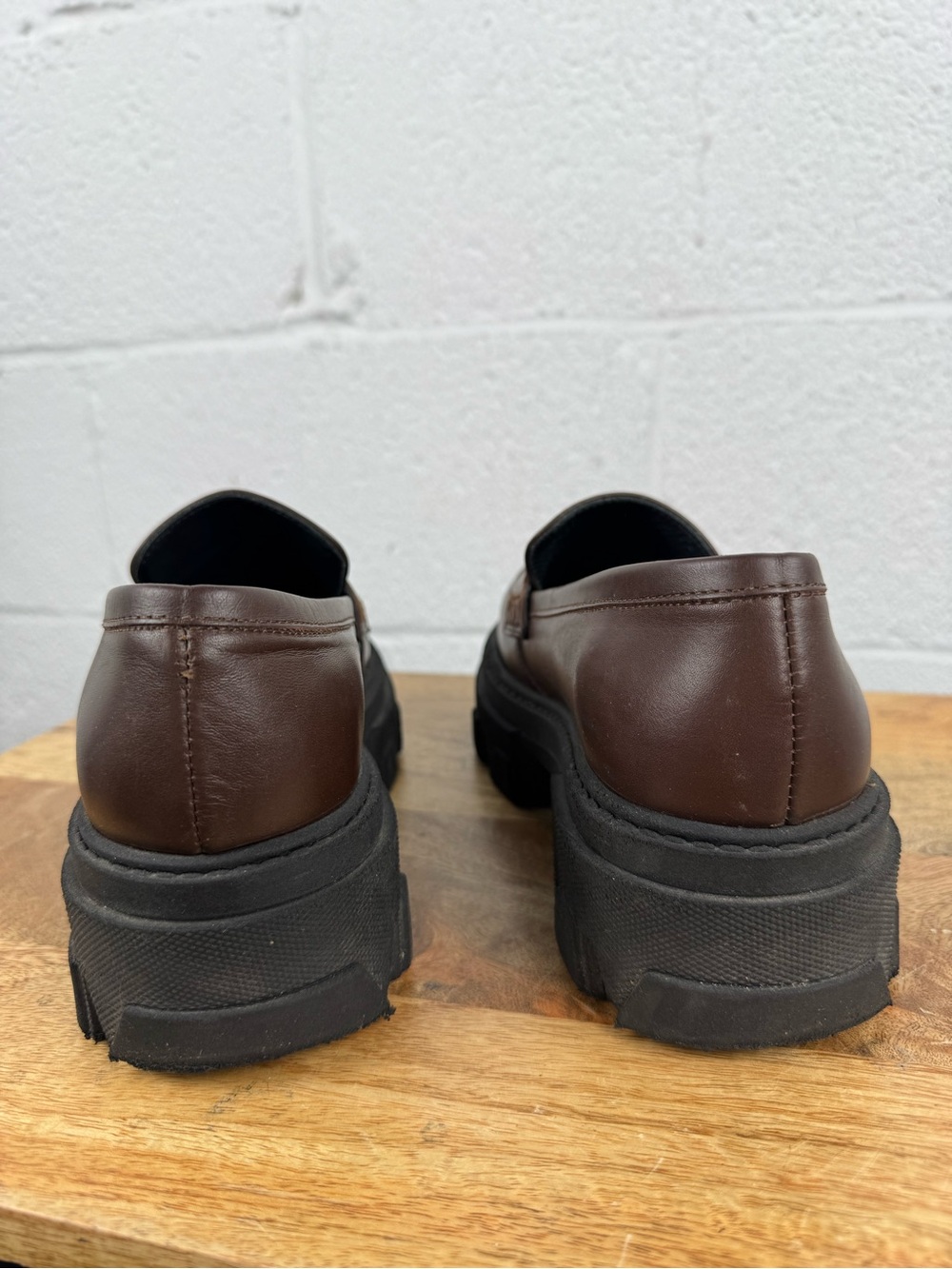 ALOHAS Brown Chunky Lug Sole Penny Loafers - Picture 6 of 15